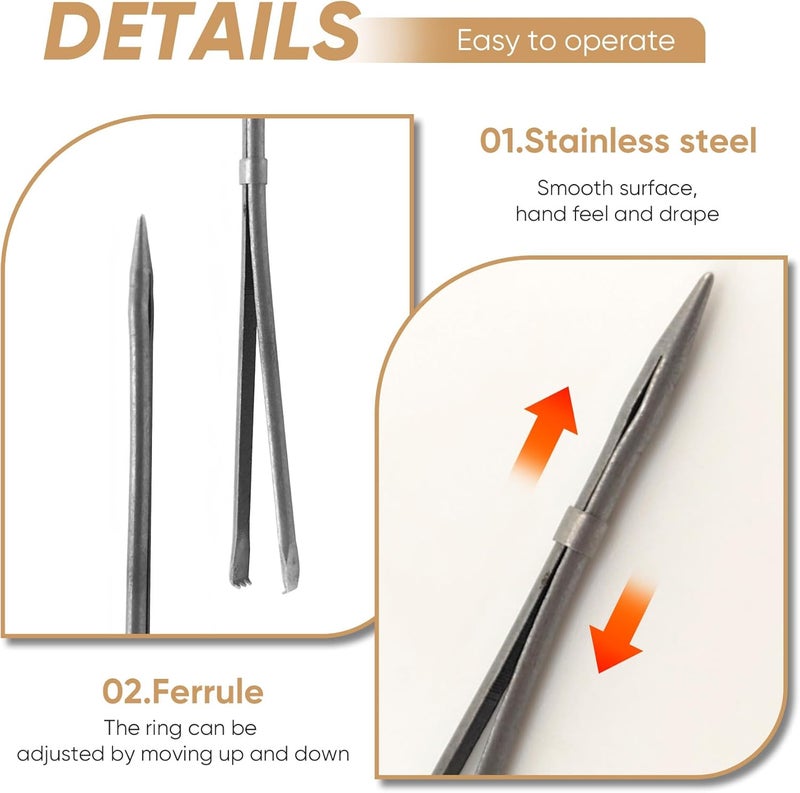 ALLCLEAN 2Pcs Sewing Leather Needle Manual Lacing Threading Single Prong Steel Needle LeatherCraft Tool Handmade Leather Needles for Hand Stitching-Stainless Steel Lacing Needles - Image 3